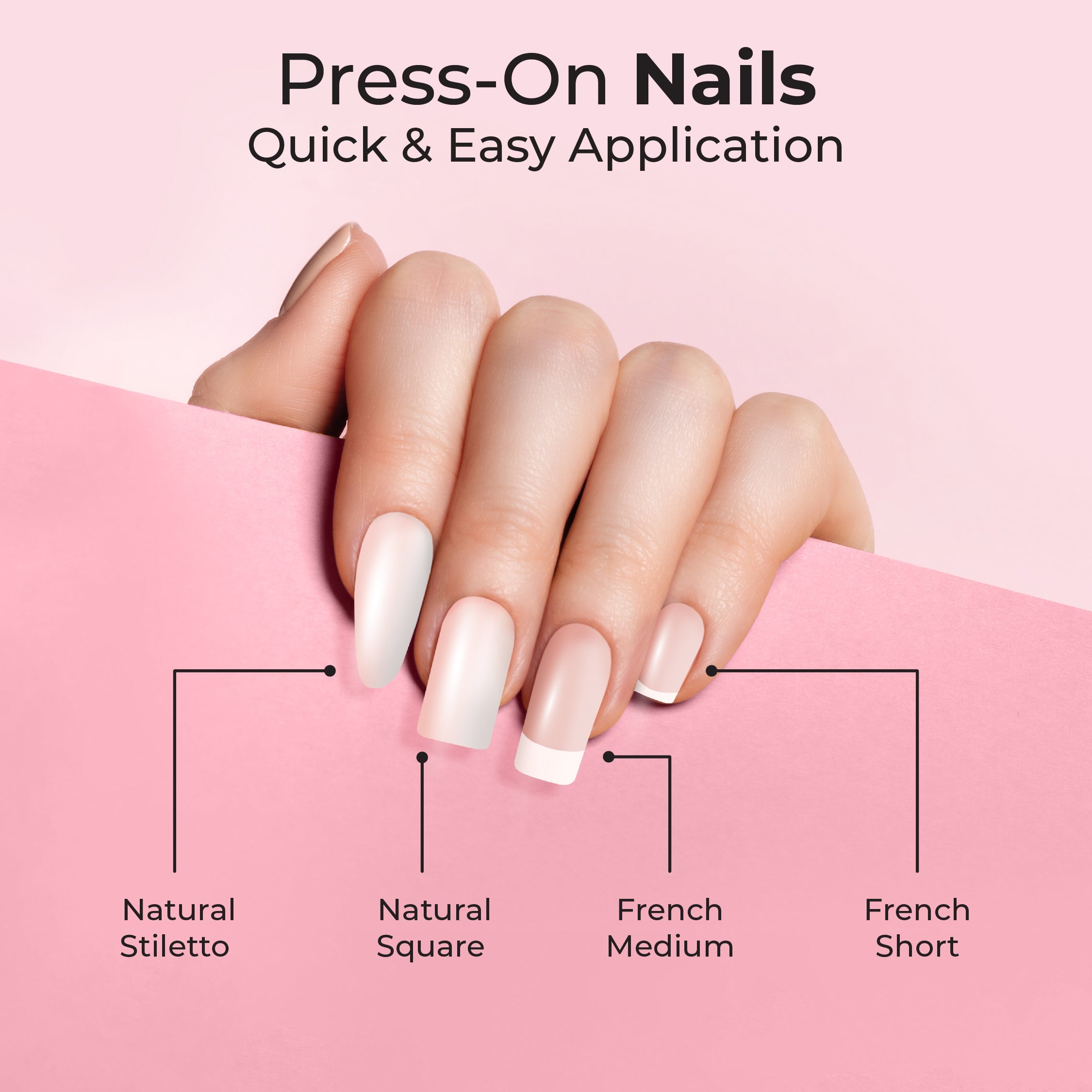 Press-On Nails Natural - Square Tip